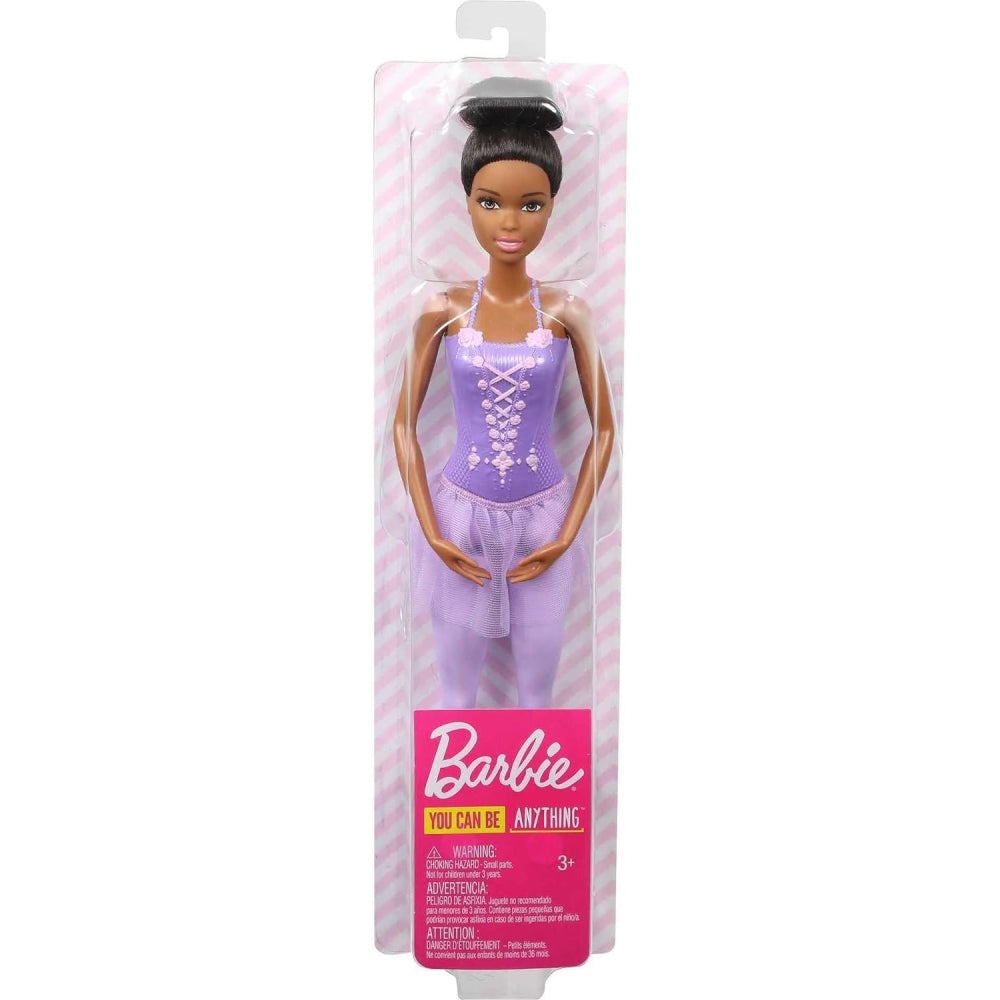 Barbie Ballerina Doll in Purple Removable Tutu with Black Hair in Top Knot