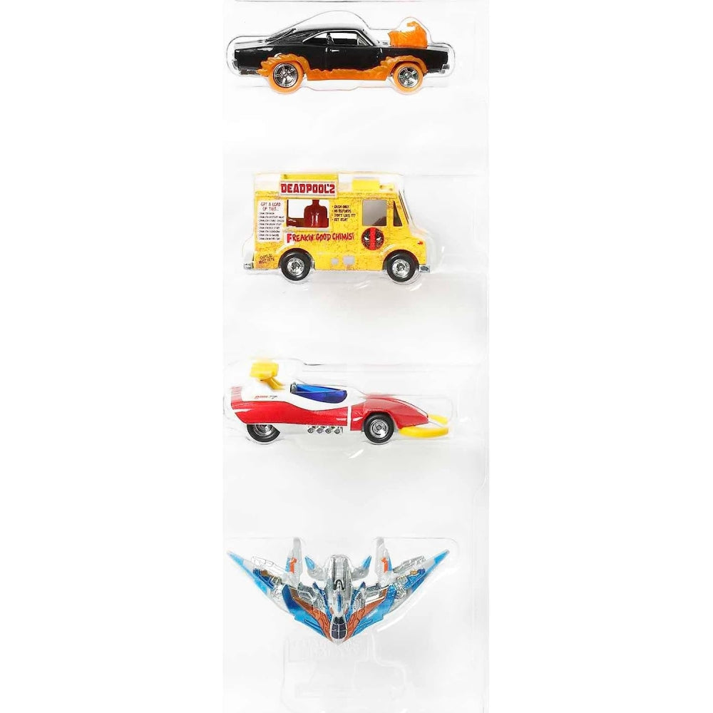 Hot Wheels Marvel Premium 4-Pack of 4 Toy Cars