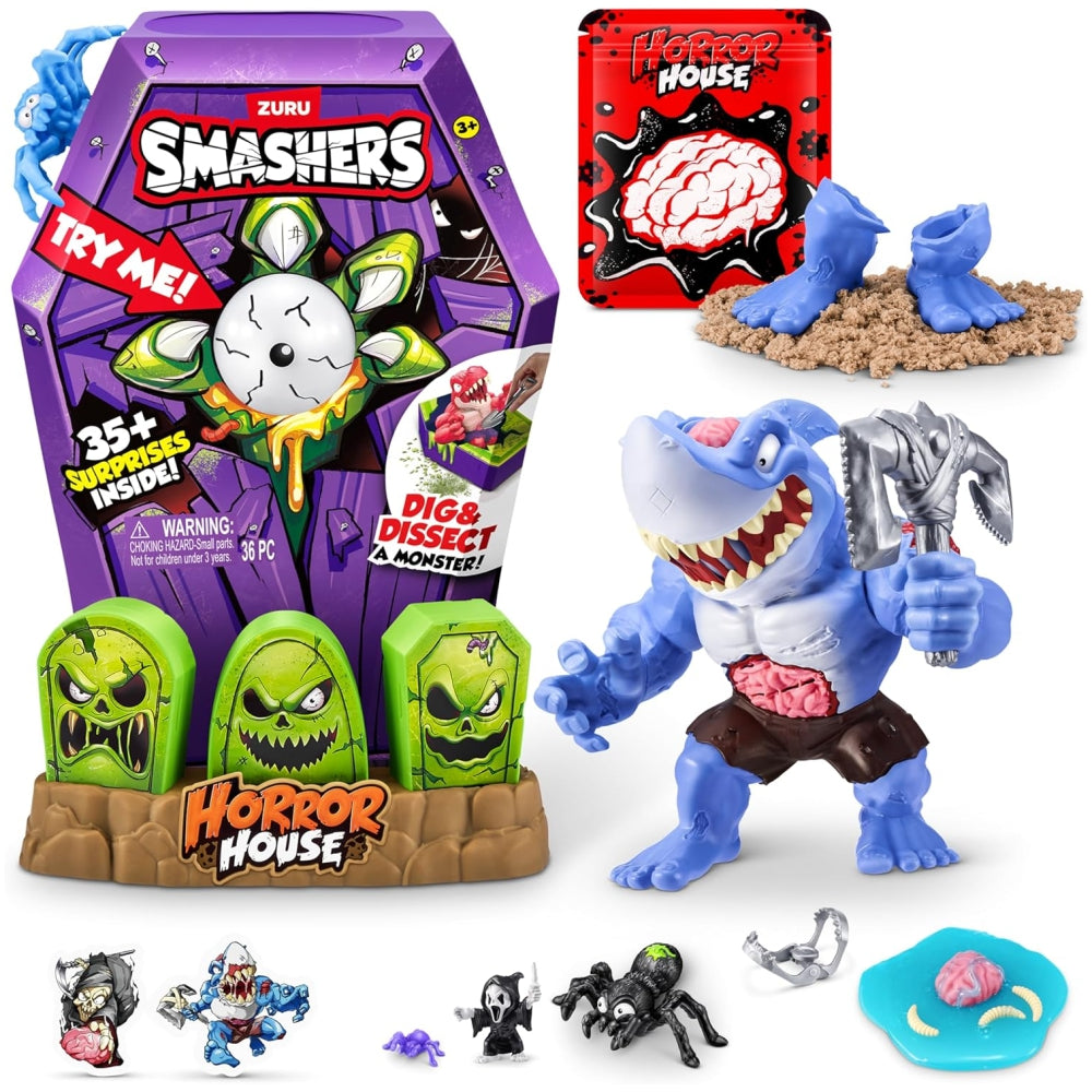 ZURU Smashers Horror House Series 1 (Large) – Mystery Smash & Dig Monster Set with 35+ Surprises (Assorted)