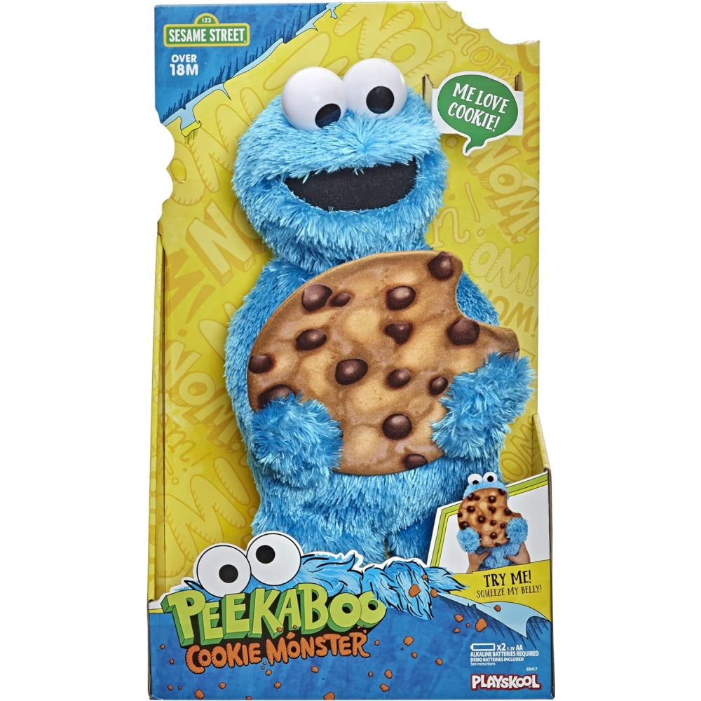Sesame Street Peekaboo Cookie Monster Talking 13-Inch Plush Toy for Toddlers