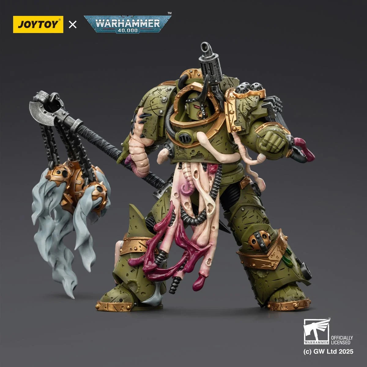 Joy Toy Warhammer 40K Death Guard Blightlord Terminator Action Figure with Flail