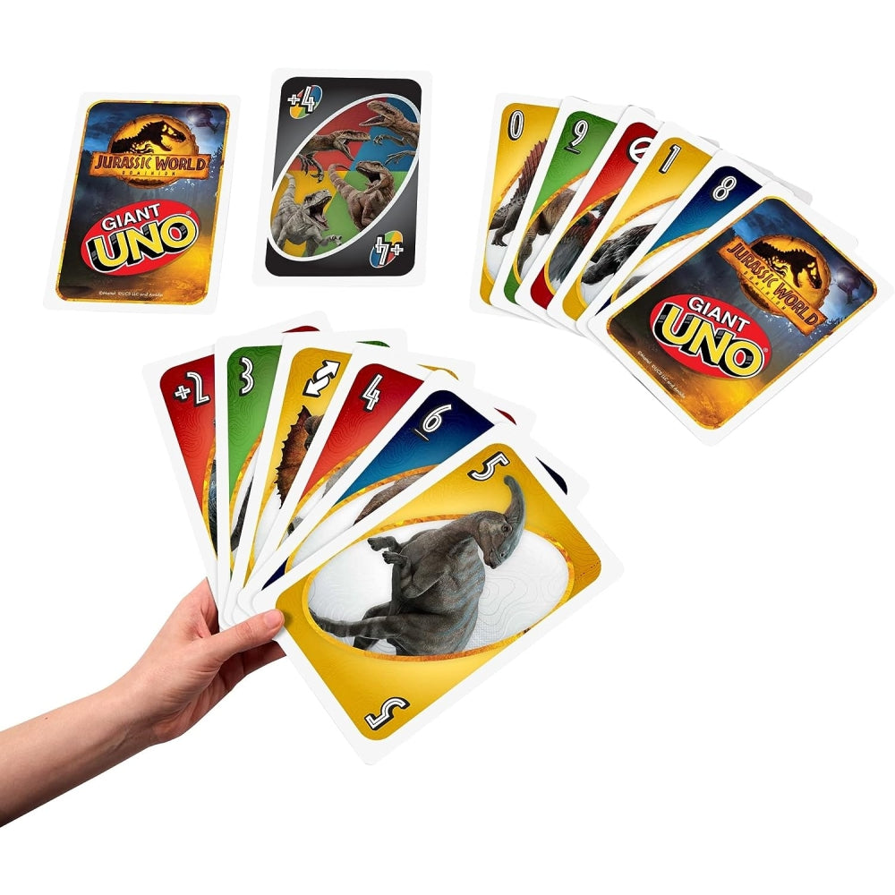 Mattel Games Giant UNO Jurassic World Domination Card Game for Kids &amp; Game Night