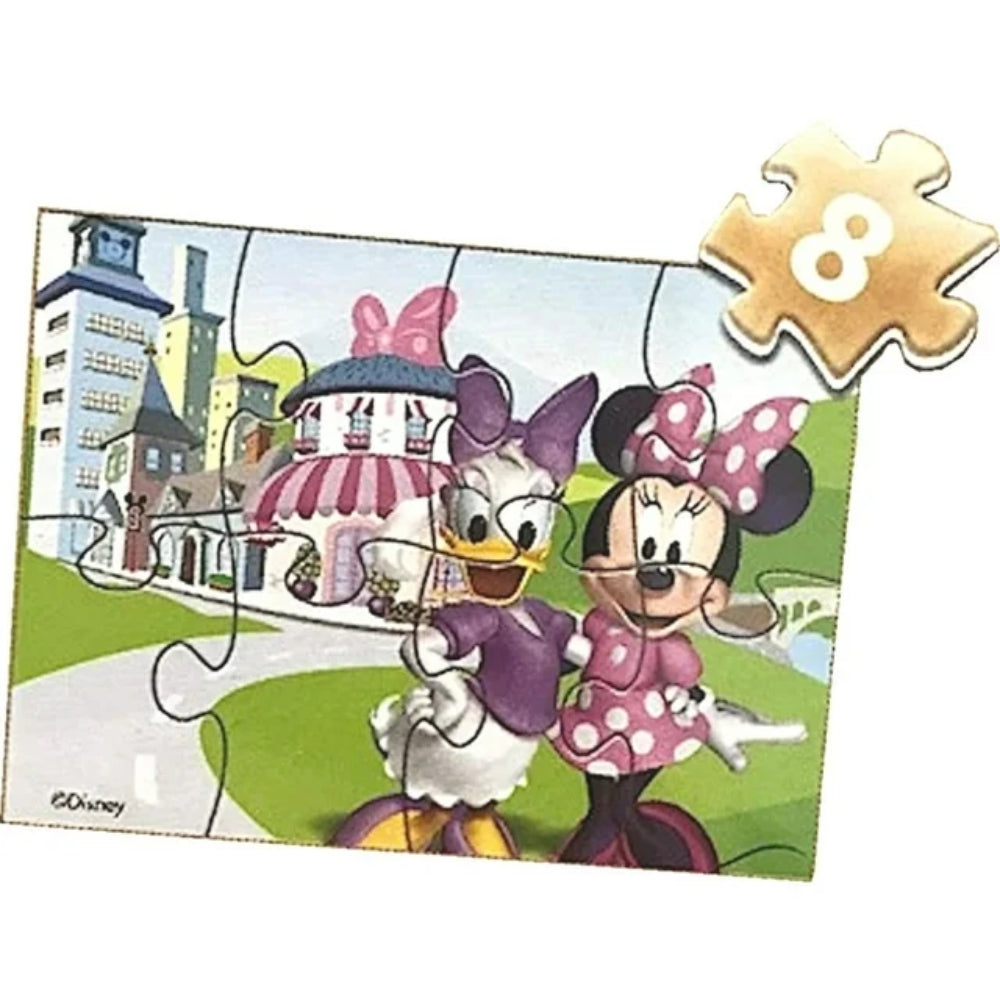 Disney Minnie Mouse 5 Wood Jigsaw Puzzles in Wood Storage Box