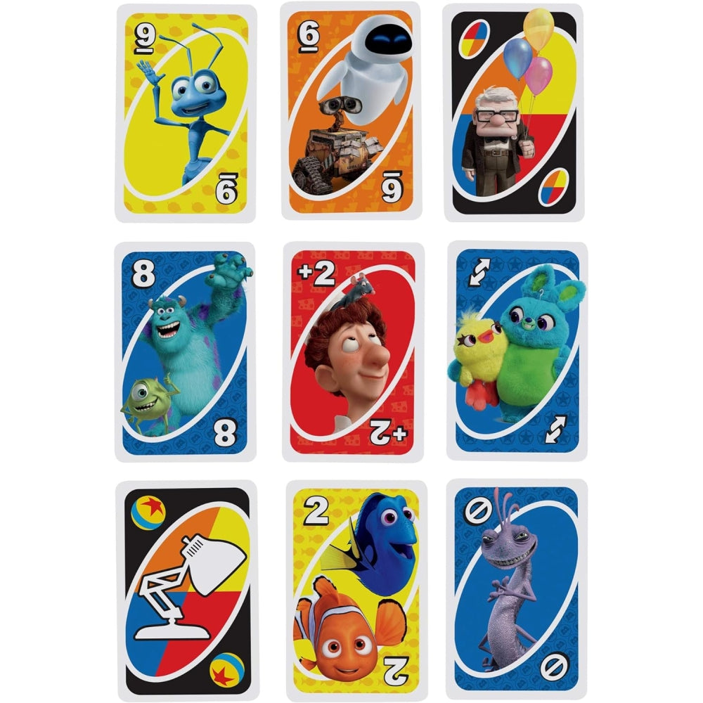 Mattel Games UNO Pixar 25th Anniversary Card Game with 112 Cards &amp; Instructions in Storage Tin