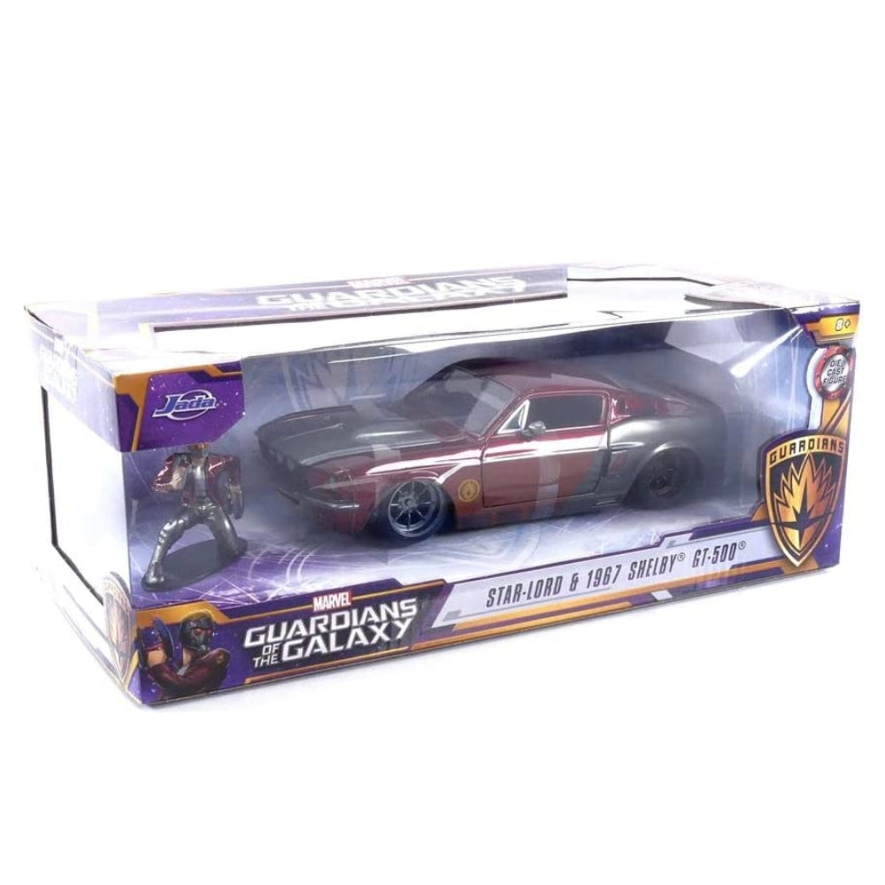 Jada Toys Marvel Guardians of The Galaxy 1:24 1967 Shelby GT500 Die-cast Car with 2.75&quot; Star-Lord Figure