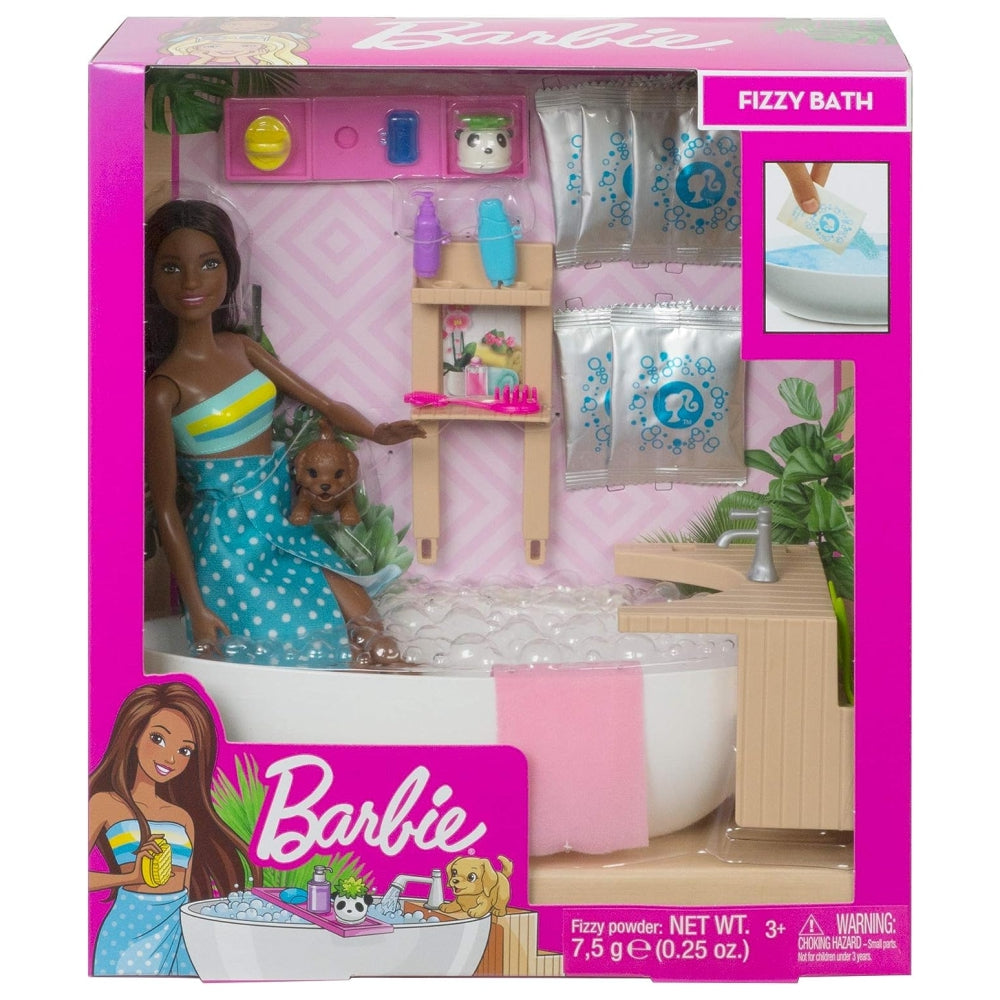 Barbie Fizzy Bath Doll and Playset, Gift for Kids 3 to 7 Years Old