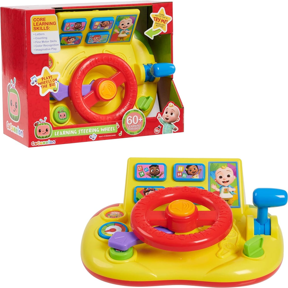 COCOMELON Learning Steering Wheel, Learning &amp; Education, Kids Toys for Ages 18 Months Up