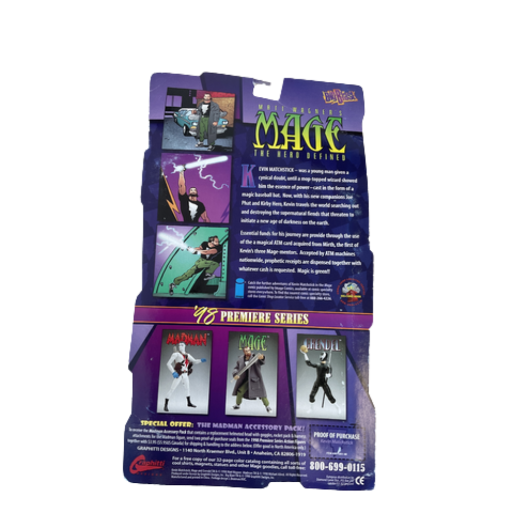 Kevin Matchstick Mage: The Hero Defined Big Blast 1998 Premiere Series Action Figure Collectible