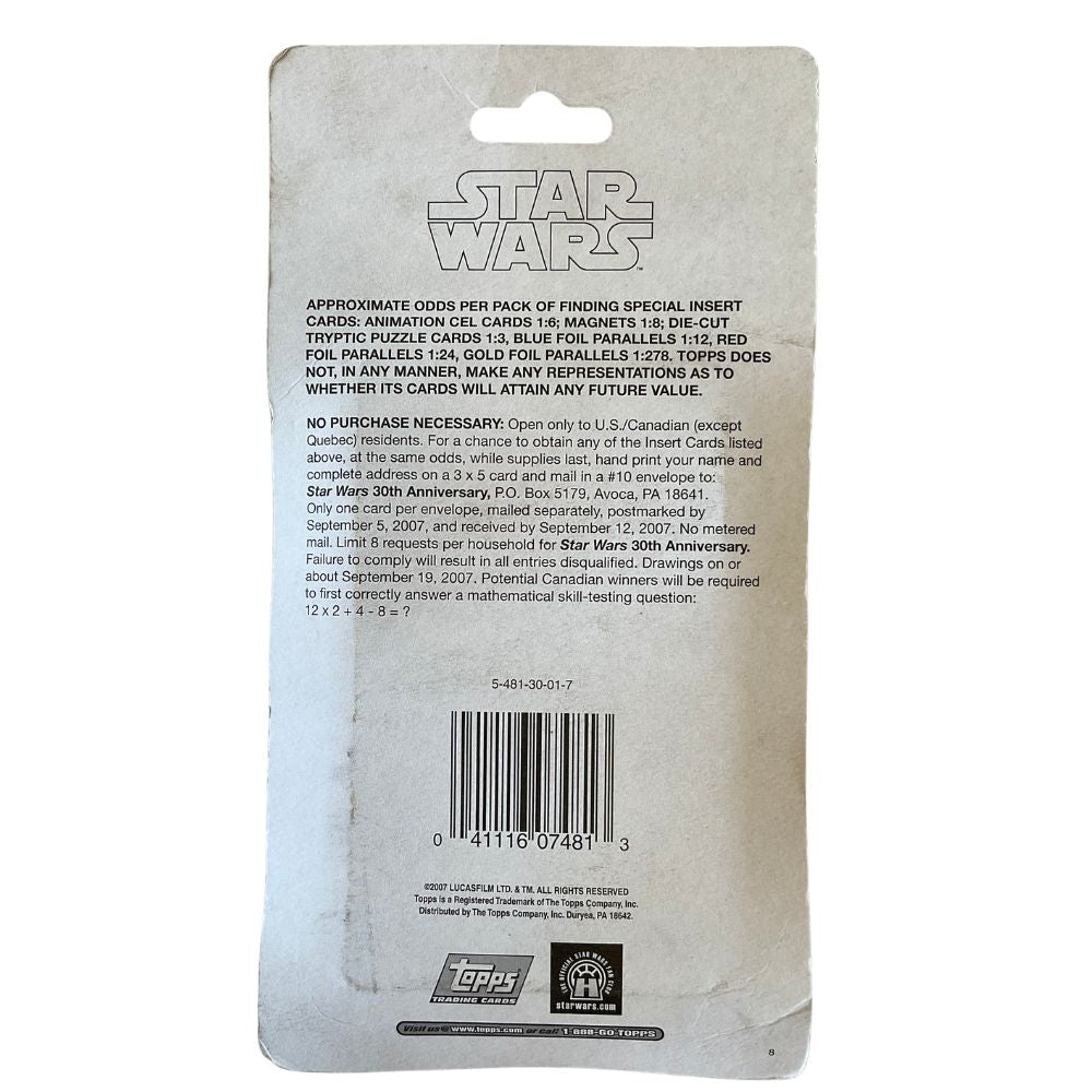 Star Wars 30th Anniversary Topps Trading Card Pack with Bonus Cards