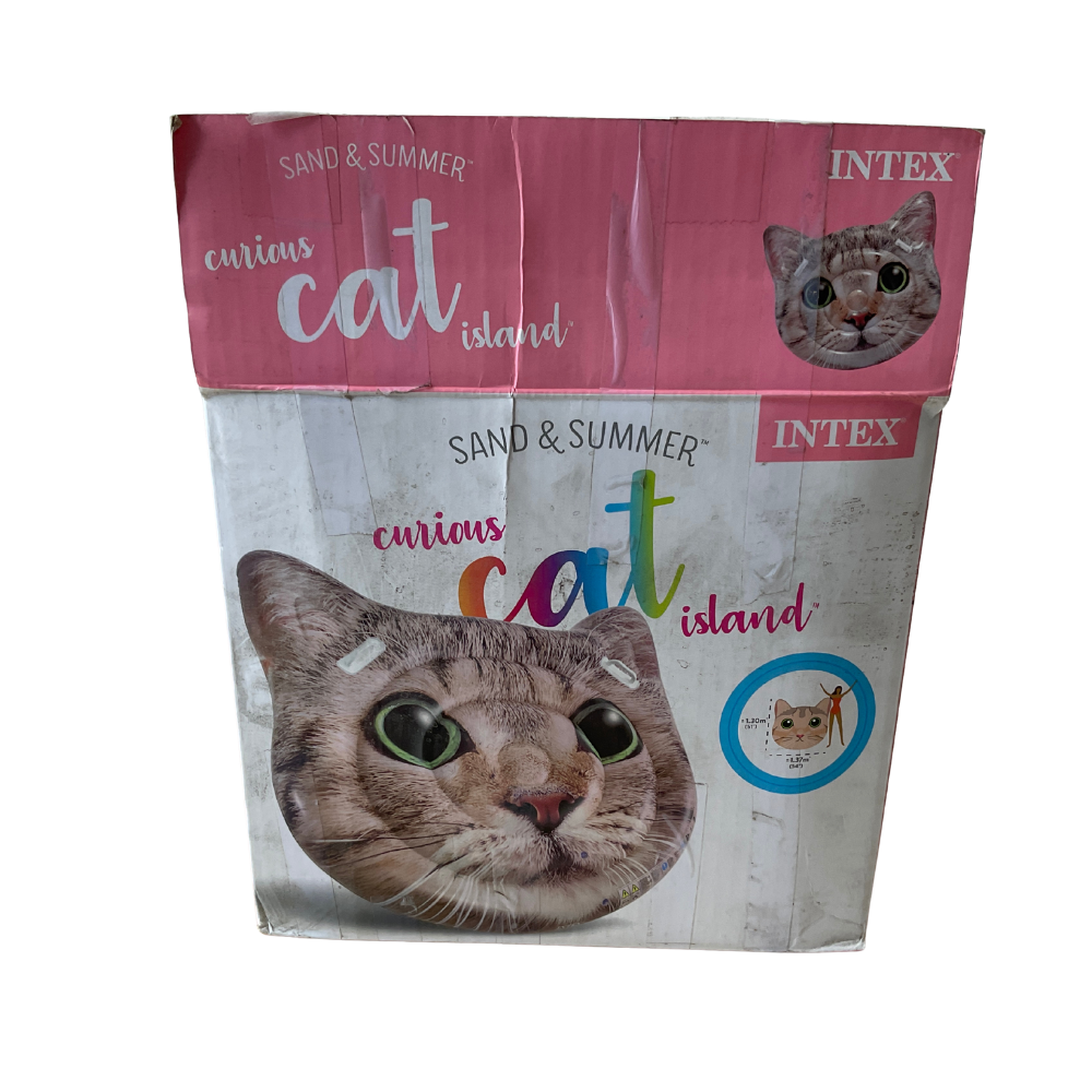 Intex Sand & Summer Curious Cat Island Inflatable Pool Float