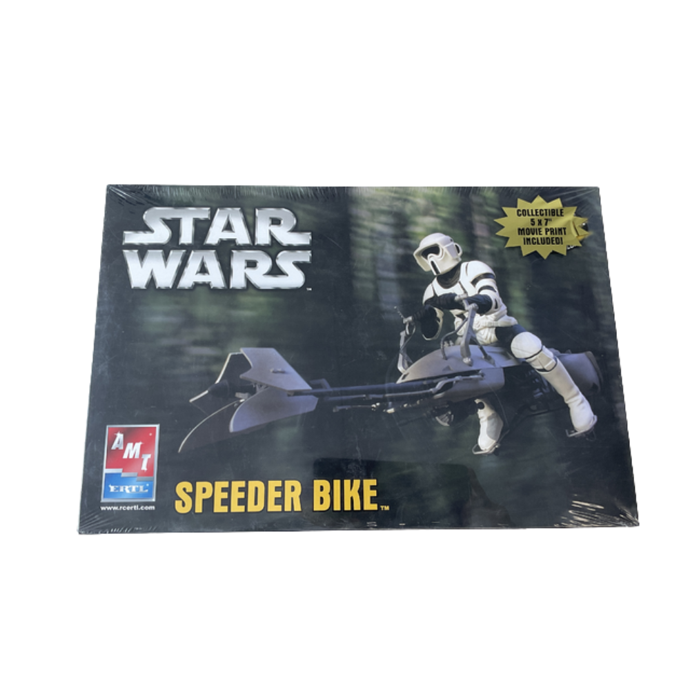 AMT Ertl Star Wars Speeder Bike Model Kit – Sealed 2005 Collector Kit with 5" x 7" Movie Print