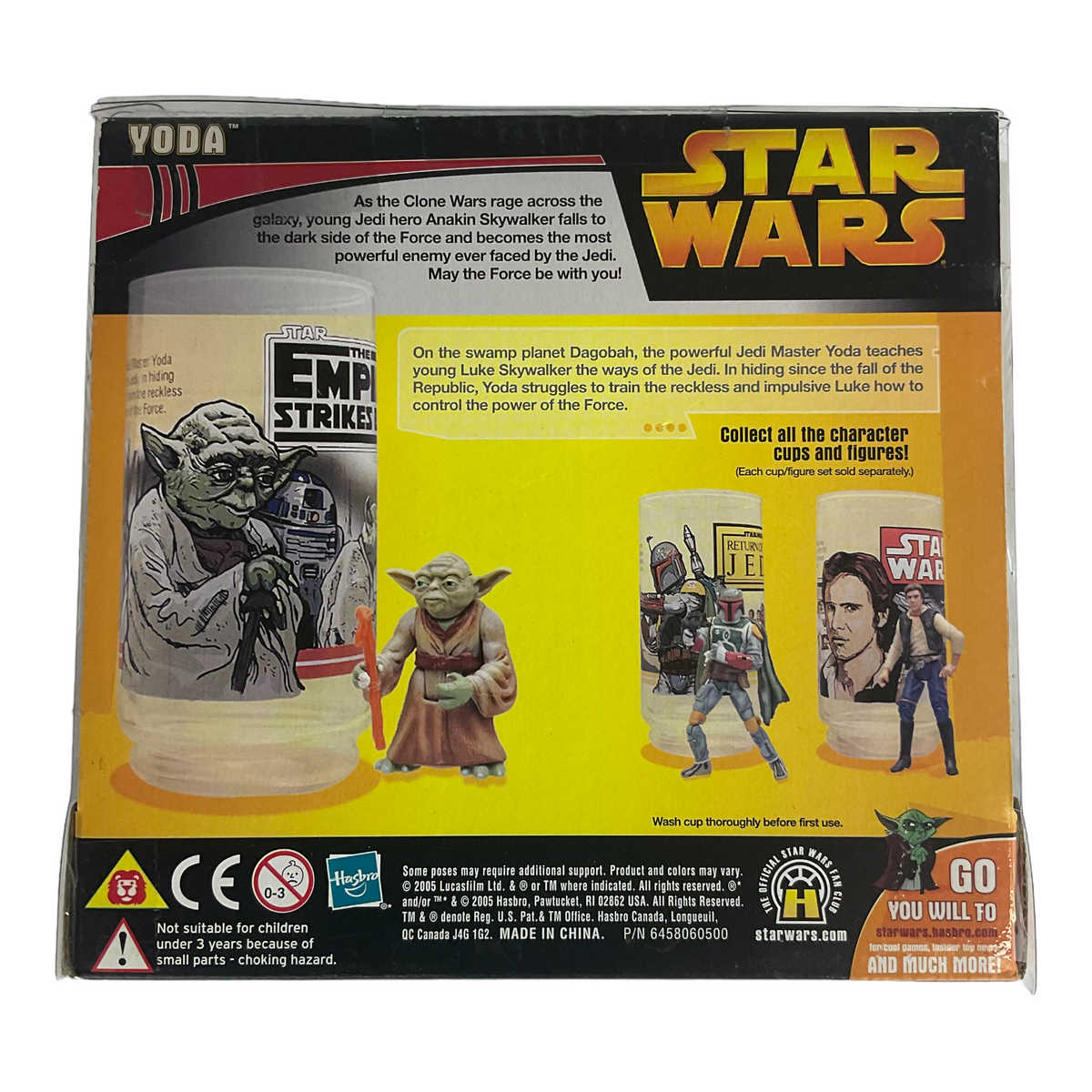 Hasbro Star Wars Empire Strikes Back Yoda Collector&#39;s Cup &amp; Figure 2005
