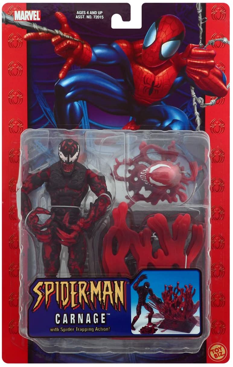 Spider-Man Classics CARNAGE Poseable Action Figure With Spider-Trapping Base