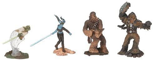 Star Wars Unleashed Battle 4 Pack Yoda Captain Tarfful Chewbacca &amp; Aayla Secura