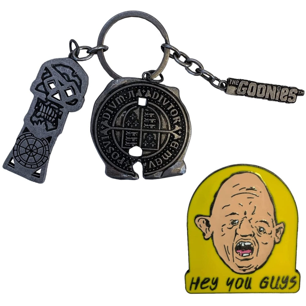 The Goonies Collector Home System Keychain and Pin Set