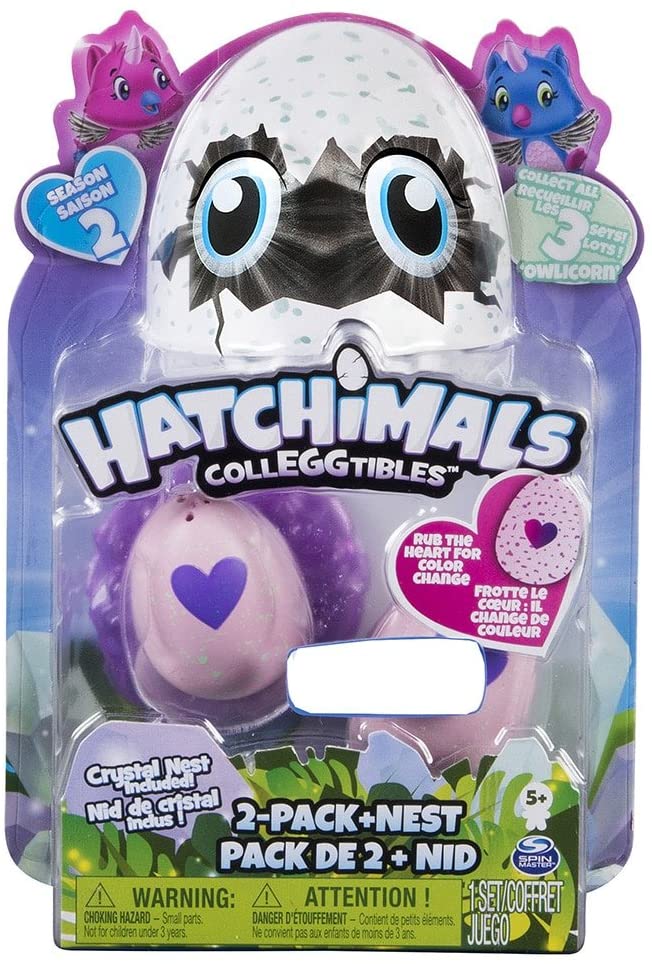 TOYS R US EXCLUSIVE OWLICORN Hatchimals CollEGGtibles Season 2 2-Pack + Nest
