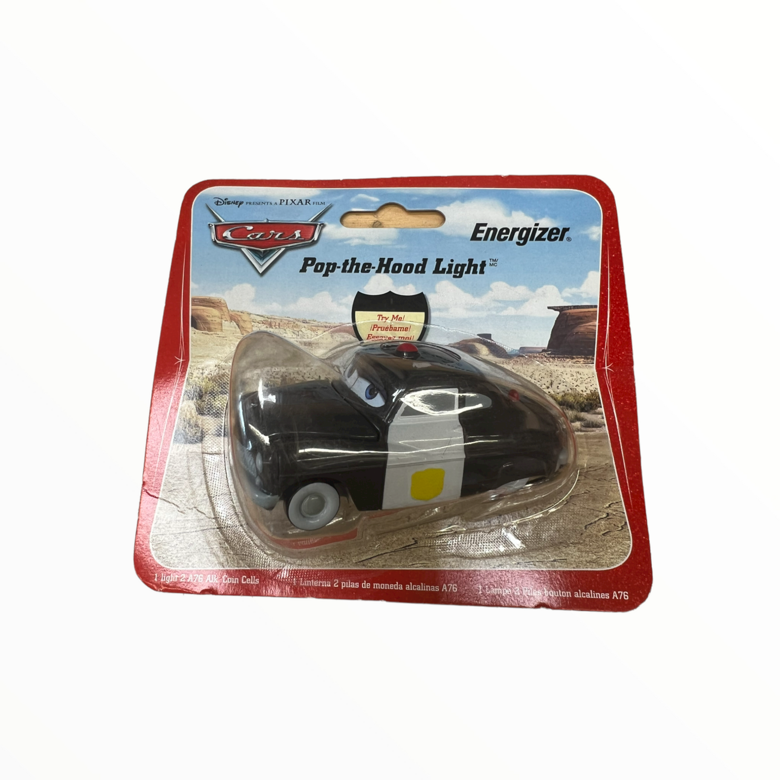 Disney Cars Keychain Flashlight Energizer: Pop The Hood Sheriff
