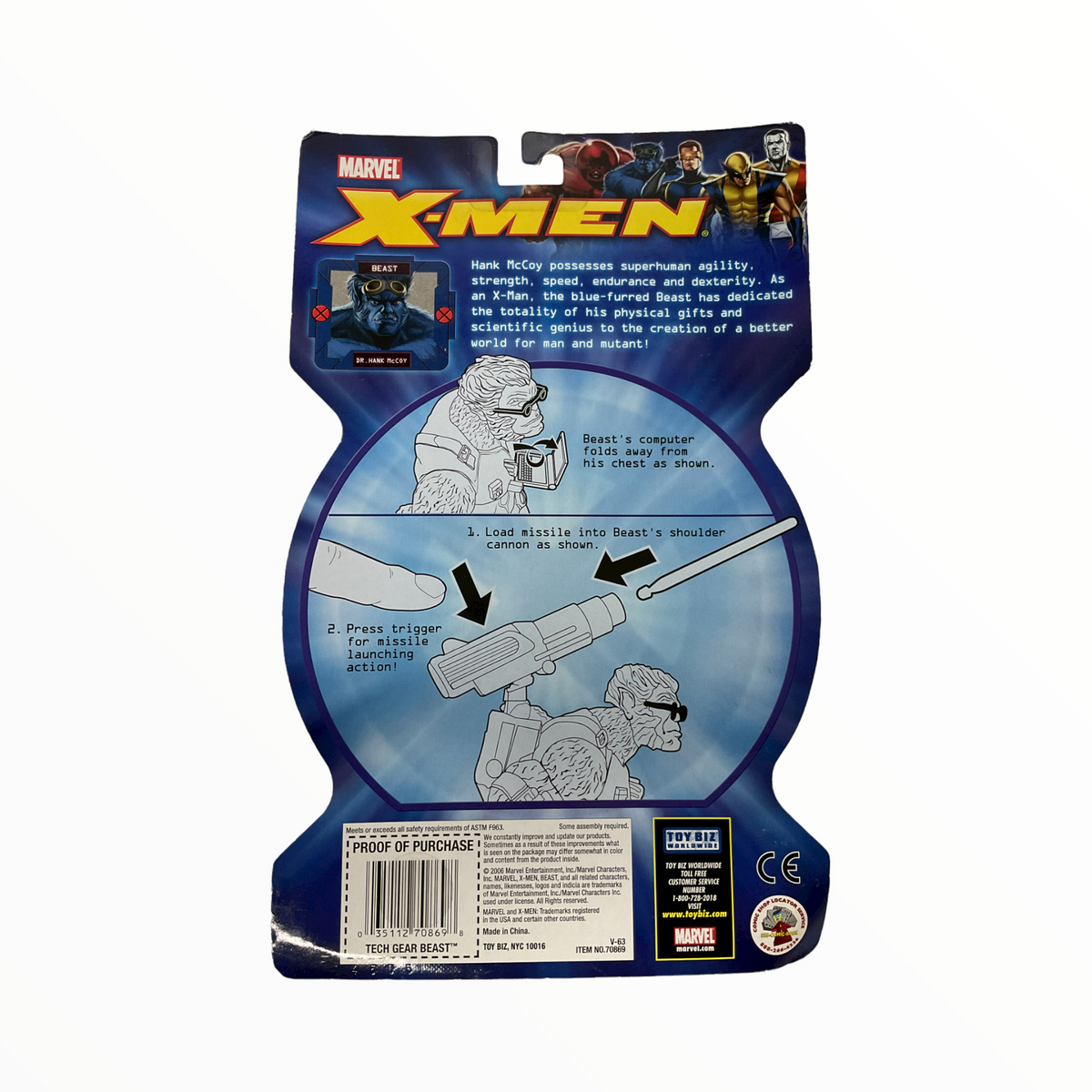 X-Men Action Figure Asst. 2:Tech Gear Beast w/ Cannon Launcher