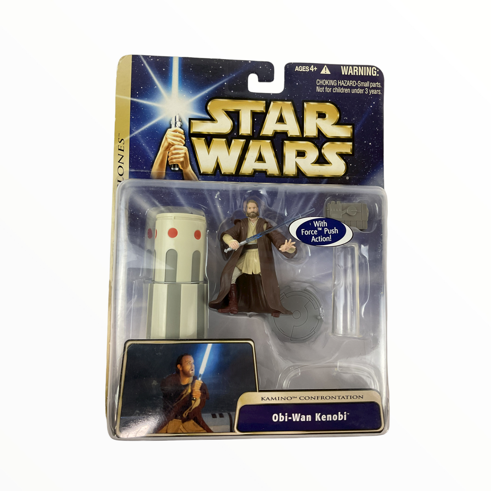 Star Wars Saga 2004 Attack of the Clones Obi Wan Kenobi Kamino Confrontation