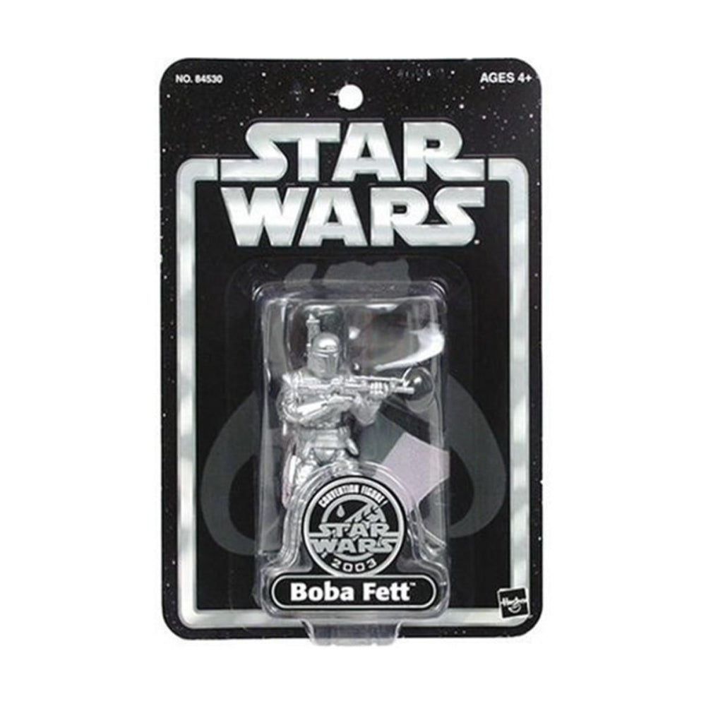 Brian&#39;s Toys Star Wars Convention Exclusive Silver Boba Fett with Star Case