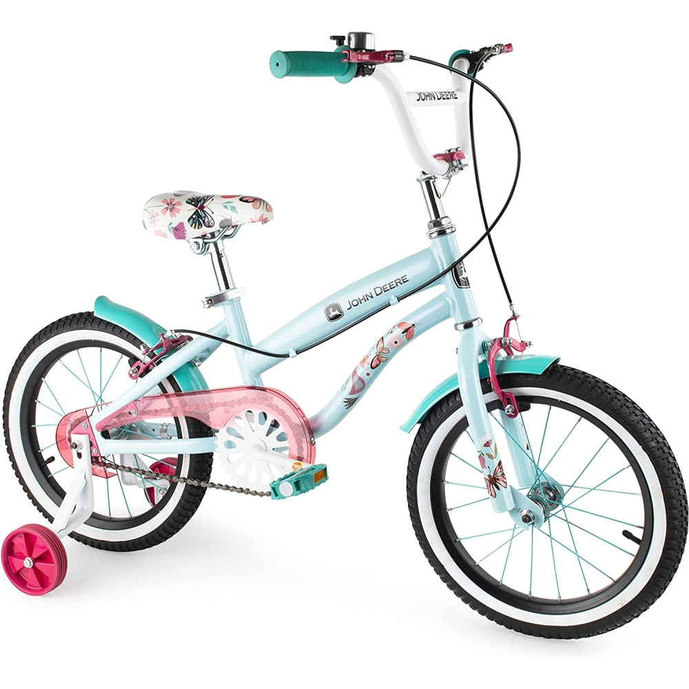 John Deere Kids Bike Bluebird 16 Inch Wheels - Includes Removable Training Wheels