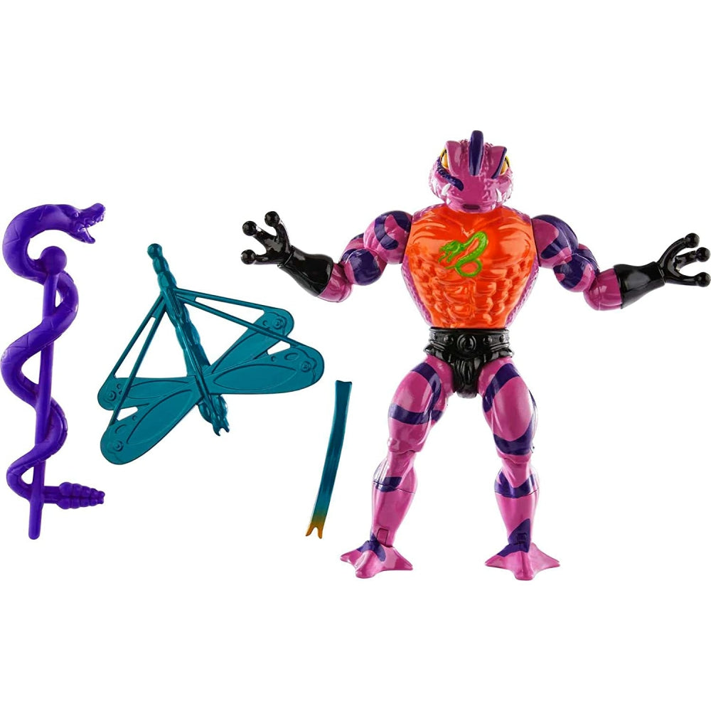 Rise of Snake Men Tung Lashor, Articulated Collectible Motu Toy with Accessory and Mini Comic