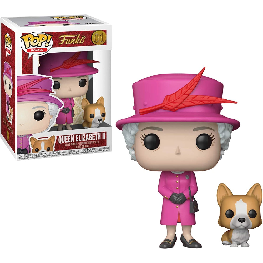 Funko POP! Royal Family - Queen Elizabeth II Collectible Figure, Pink