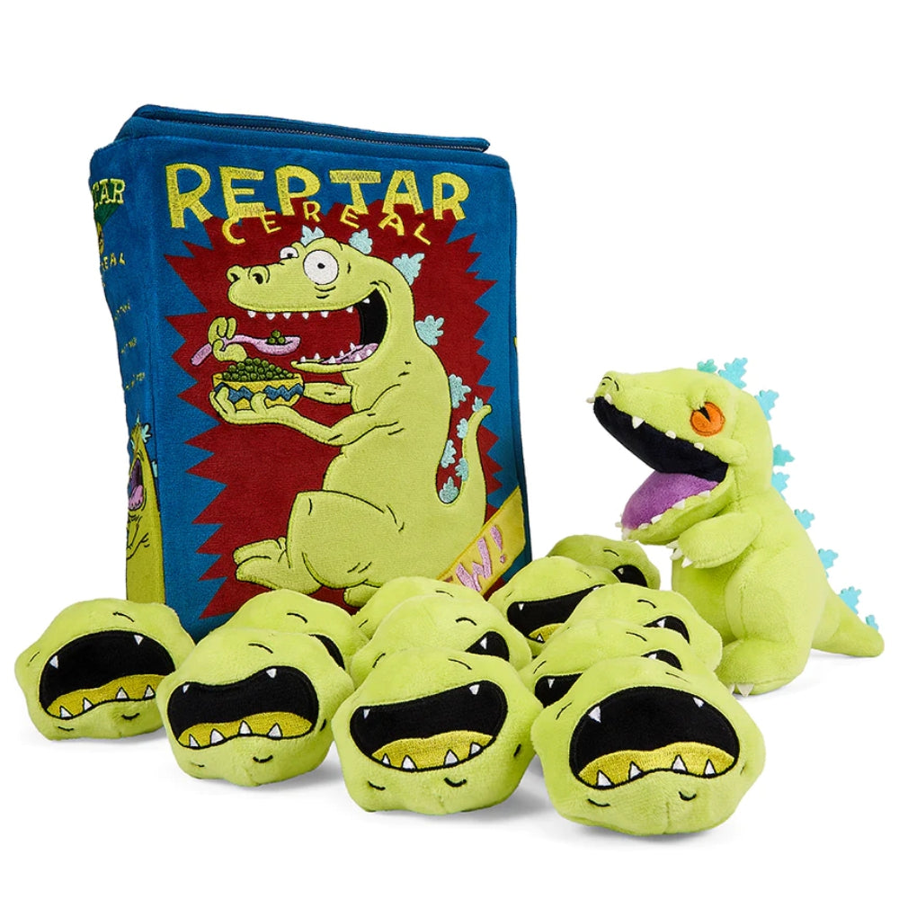 Nickelodeon Rugrats 10" Plush Interactive Reptar Cereal Box