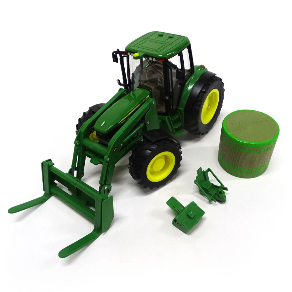 TOMY John Deere Big Farm 7330 Vehicle with Front Bale Mover and Bale