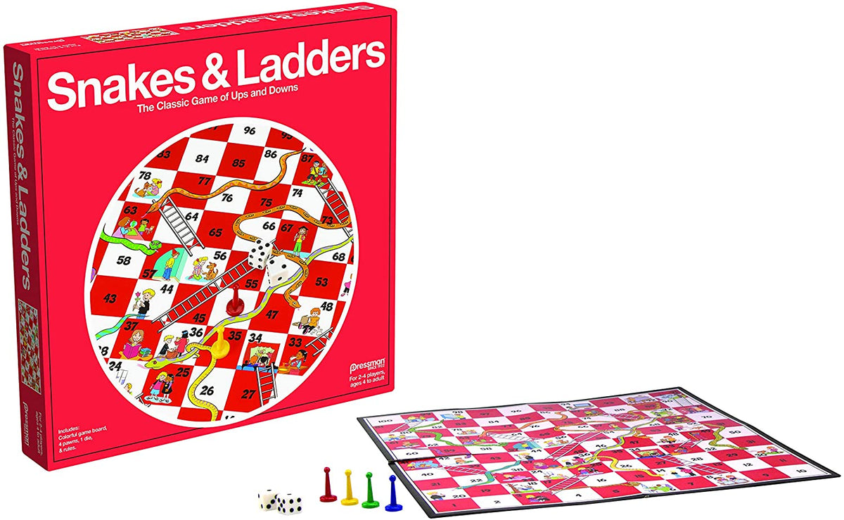 Pressman Snakes &amp; Ladders family board games 2-4 Players, age 4-12