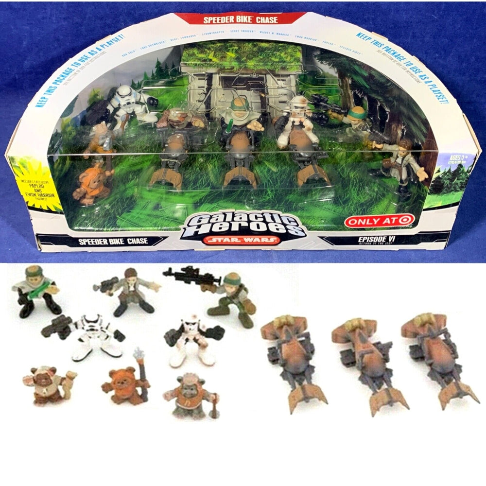 Star Wars Galactic Heroes Mini Figure Speeder Bike Chase Multi-Pack