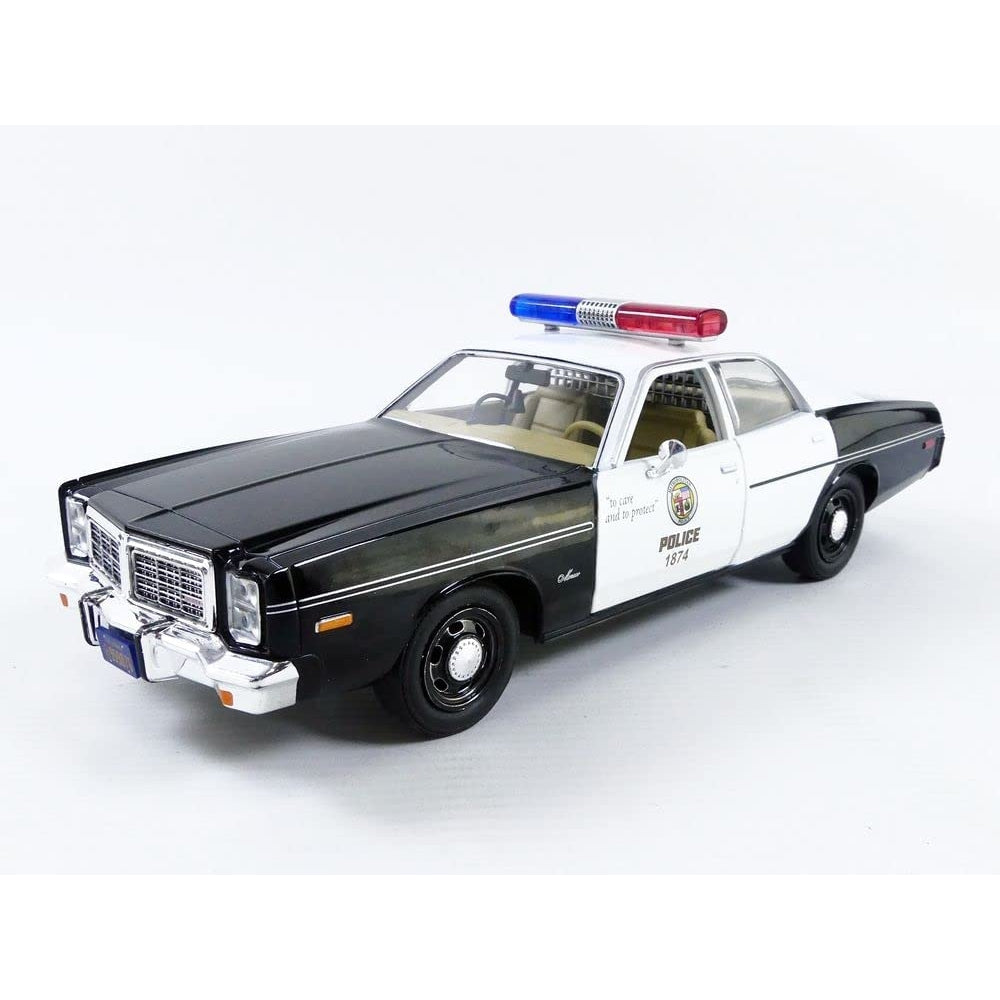 1977 Dodge Monaco Metropolitan Police Black and White The Terminator (1984) Movie 1/24 Diecast Model Car by Greenlight