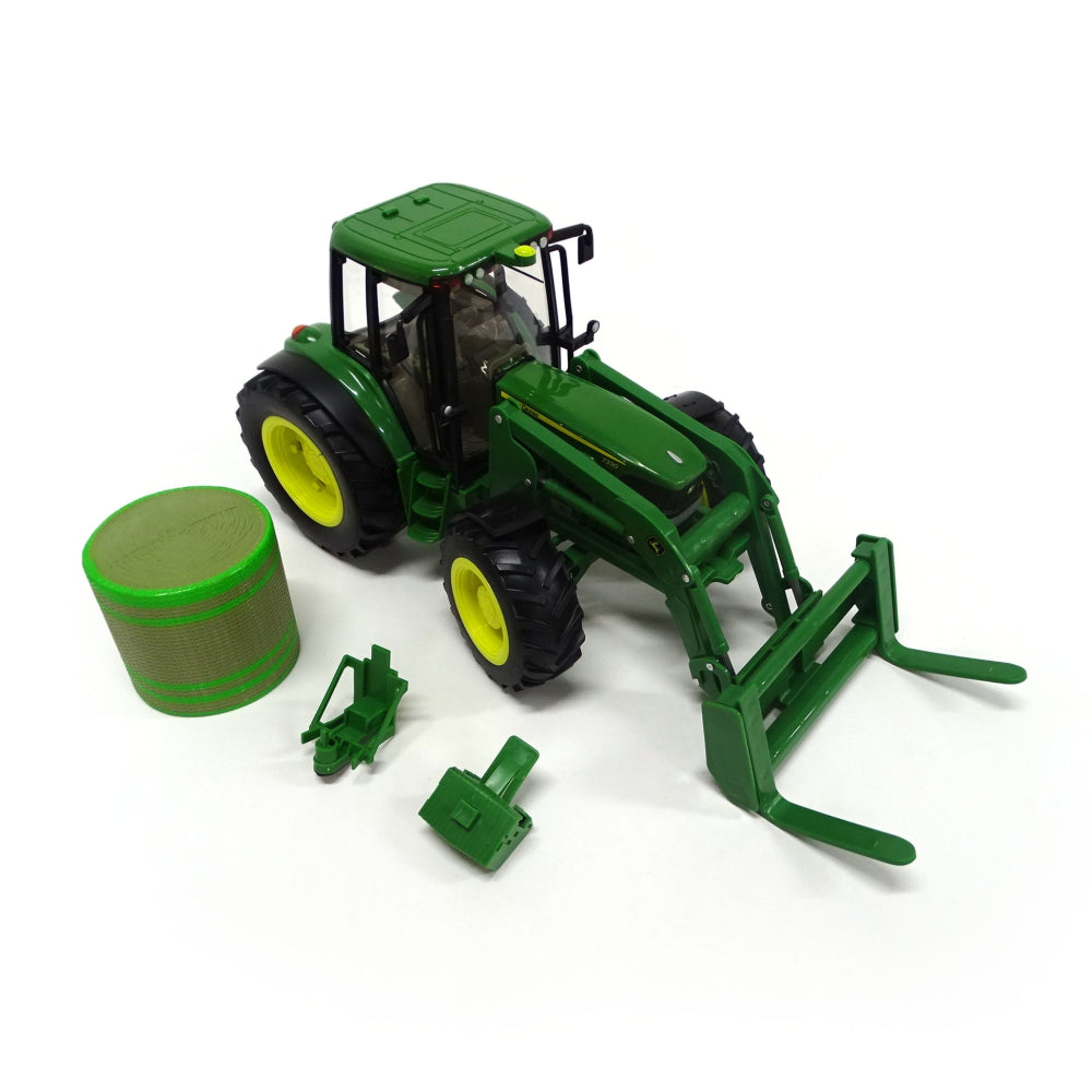 TOMY John Deere Big Farm 7330 Vehicle with Front Bale Mover and Bale