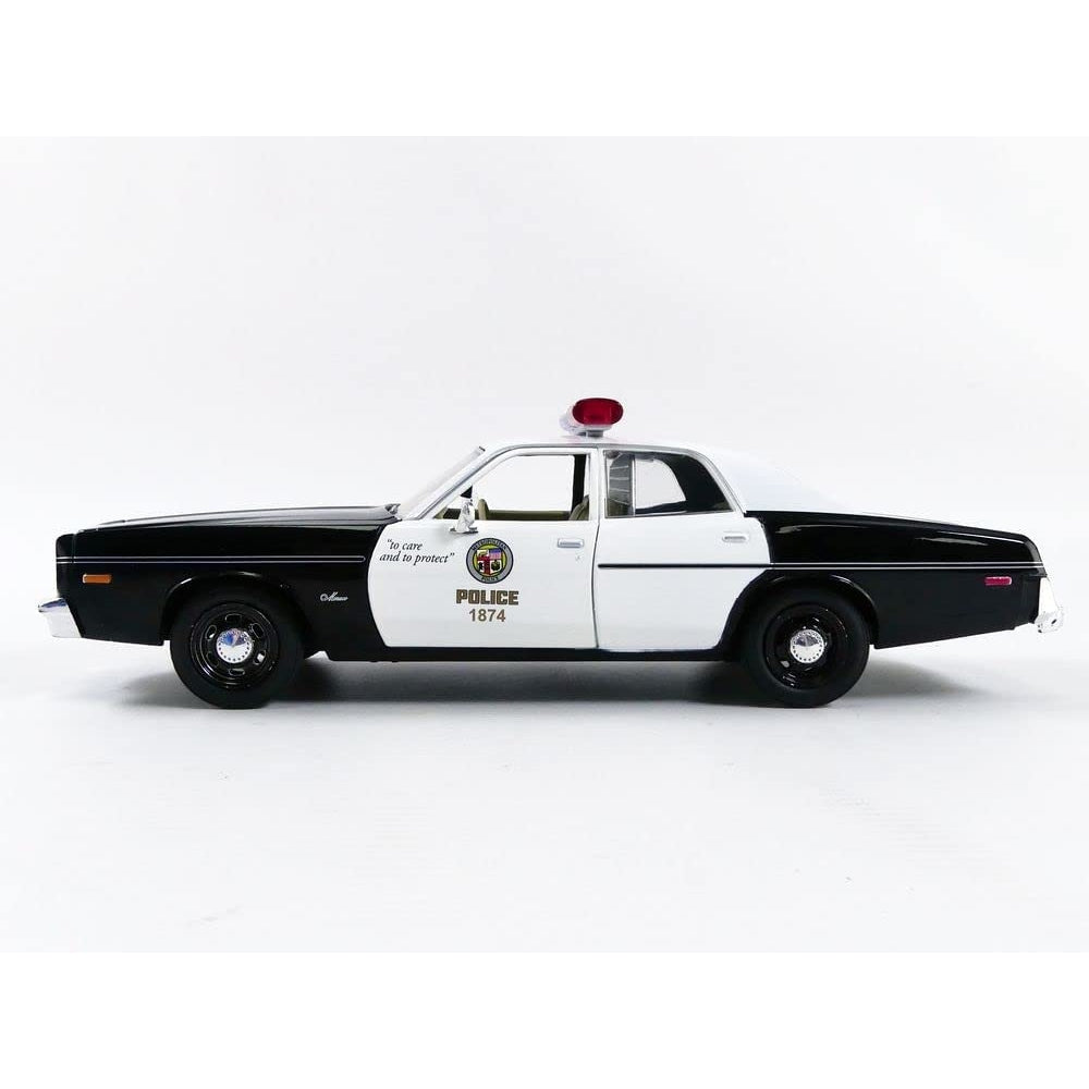 1977 Dodge Monaco Metropolitan Police Black and White The Terminator (1984) Movie 1/24 Diecast Model Car by Greenlight