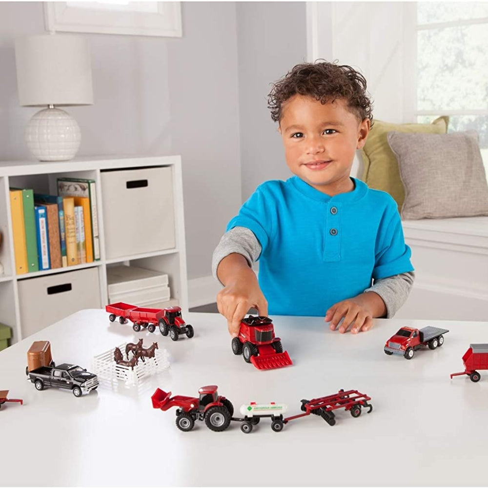 Case IH Farm Toy Value Playset with Tractors, Trucks, Farm Implements and Horses