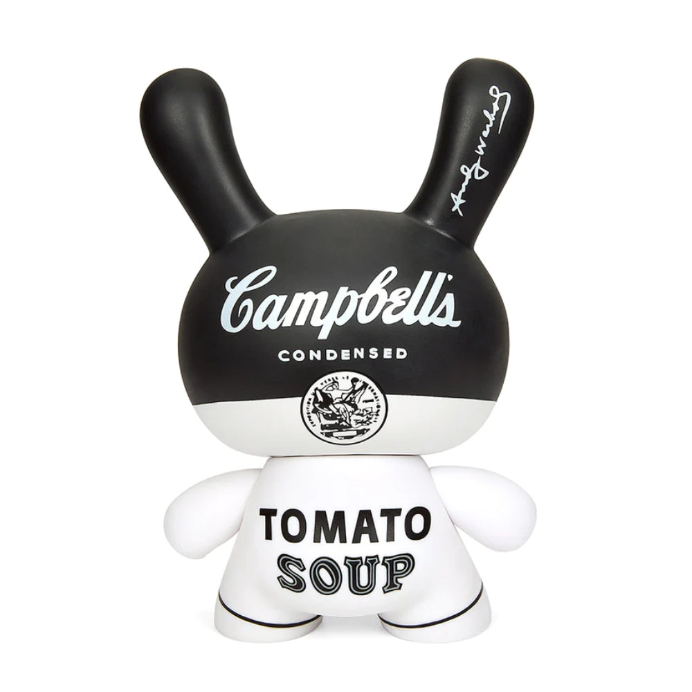 Andy Warhol 8&quot; Campbell&#39;s Soup Masterpiece Dunny Black and White Edition