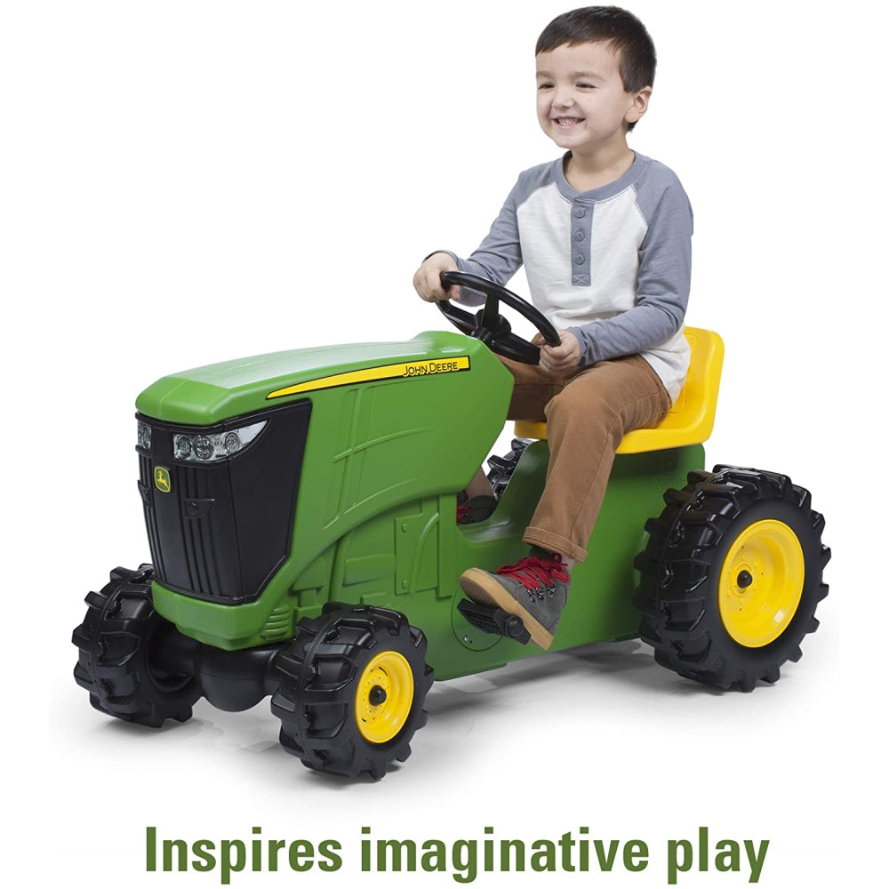 John Deere Ride On Toys Pedal Tractor for Kids, Green/Yellow, One Size