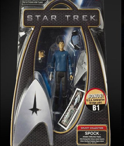 Star Trek Galaxy Collection Spock Action Figure with Extra Hand and Bridge Part