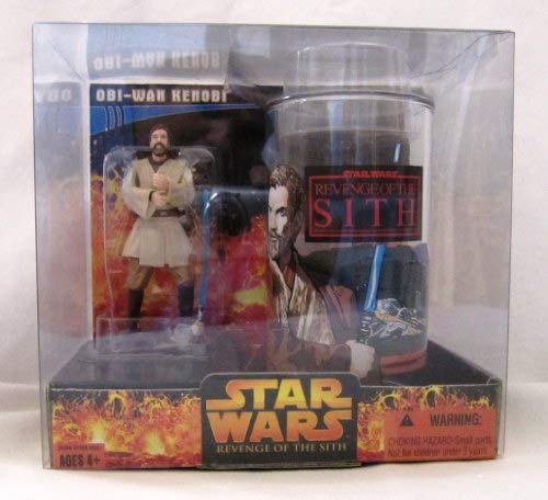 Star Wars Revenge of the Sith Target Exclusive Obi-Wan Kenobi Collector's Glass with Special 3 3/4 Inch Action Figure