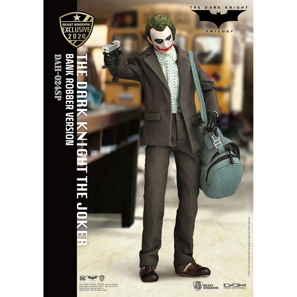 The Dark Knight Batman The Joker Bank Robber Version Action Figure, 8 Inches