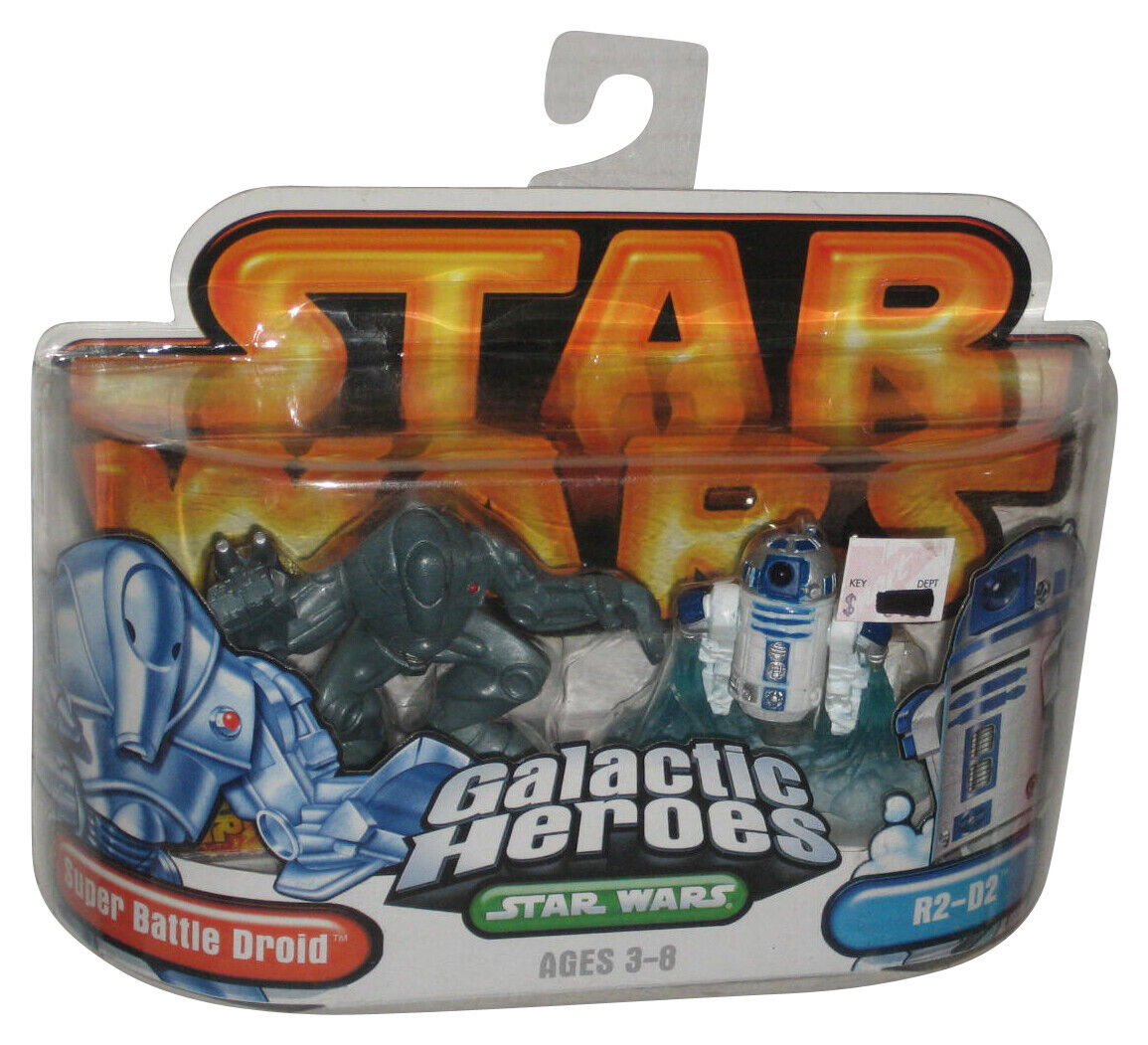 Star Wars Galactic Heroes (2005) Super Battle Droid &amp; R2-D2 Hasbro Figure Set